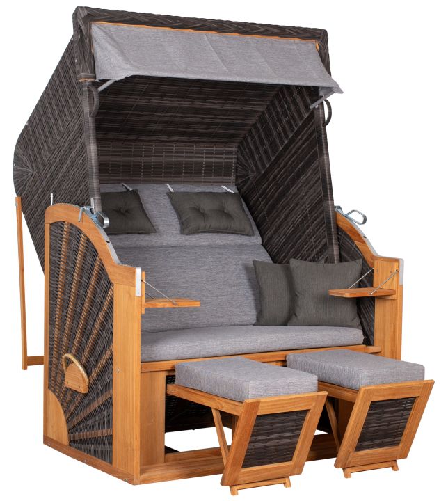 deVries Strandkorb PURE® Classic XL SUN PE stone grey Des 466