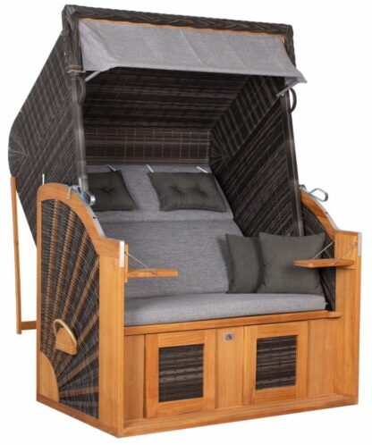 deVries Strandkorb PURE® Classic XL SUN PE stone grey Des 466 – Bild 2